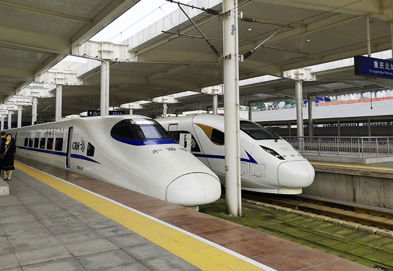 D — high-speed train, slightly slower but covers more routes